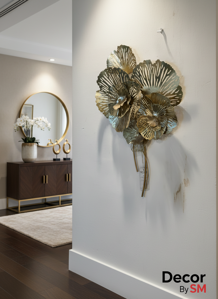 Luxury Gold Metal Flower Wall Art