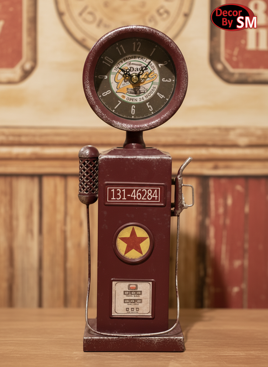 Enhanced Vintage Gas Pump Clock - Detail View