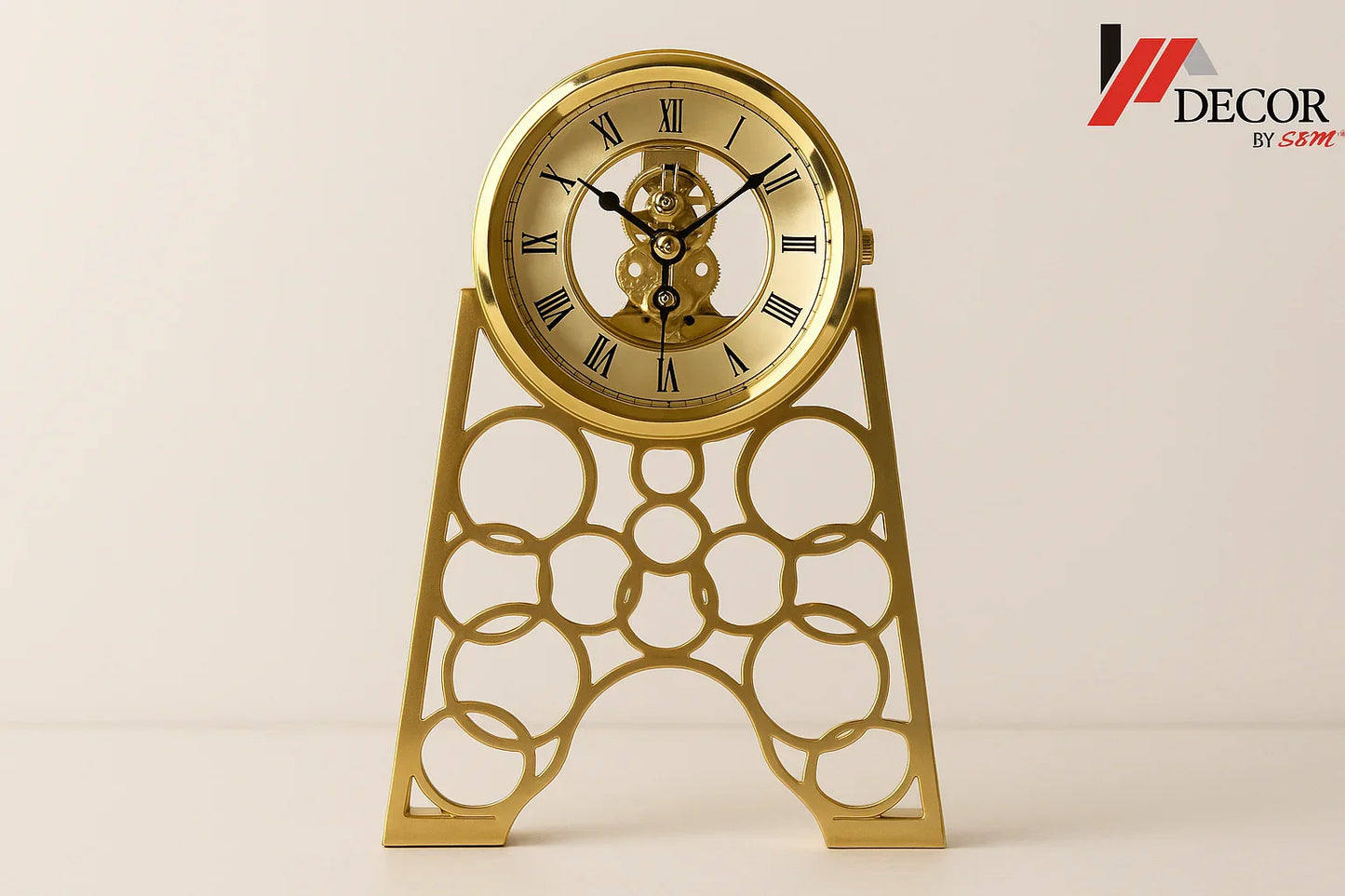 Gold decorative clock with watermark