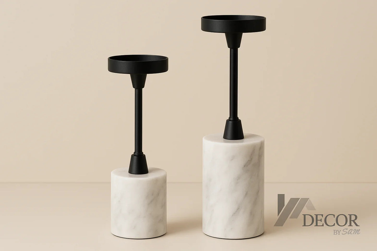 Marble candle holders with properly sized watermark