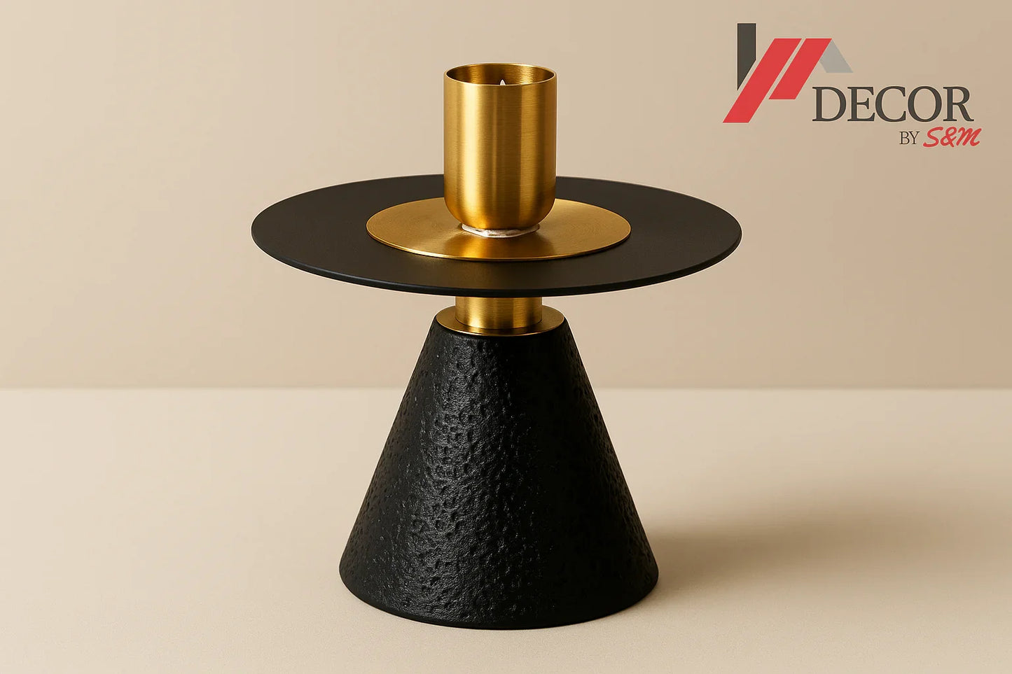 Single candle holder detail with new background and watermark