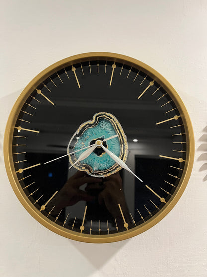 Premium Agate Slice Resin Wall Clock