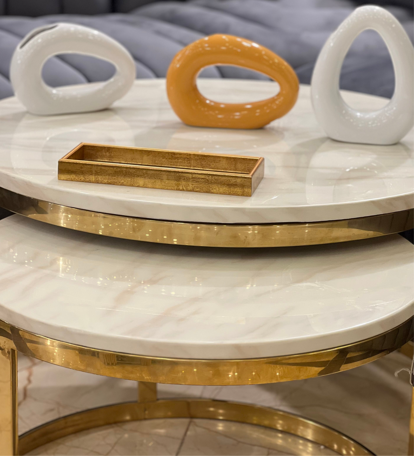 Imported Round Tables Set of 2