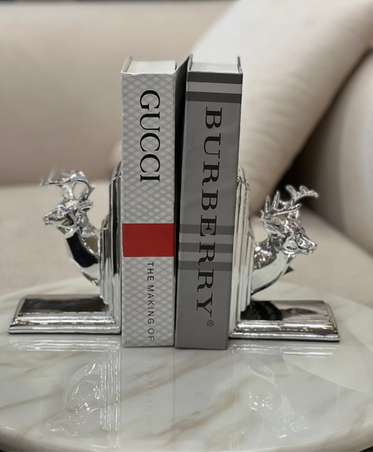 Silver Deer Bookends