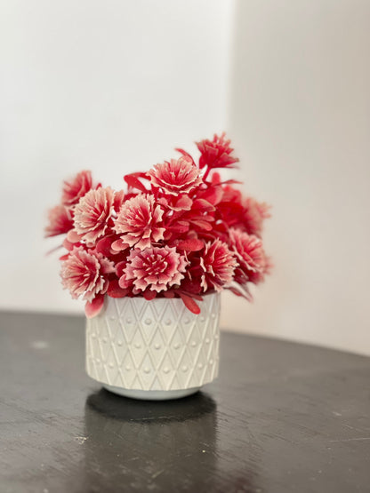 Elegant Red Carnation Flower Pot