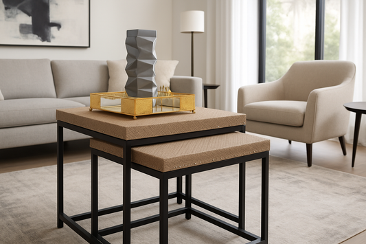 Contemporary living room with nesting tables