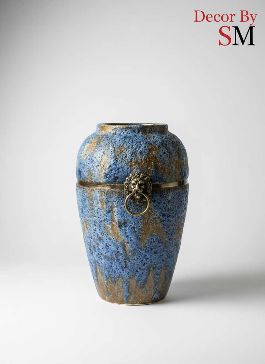 Enhanced Blue Gold Vase - Detail View