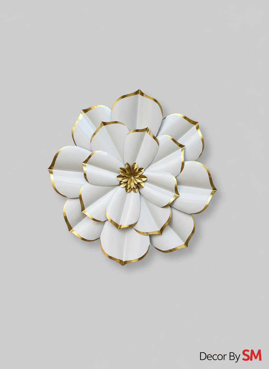 Enhanced Metal Flower Wall Art - Detail View