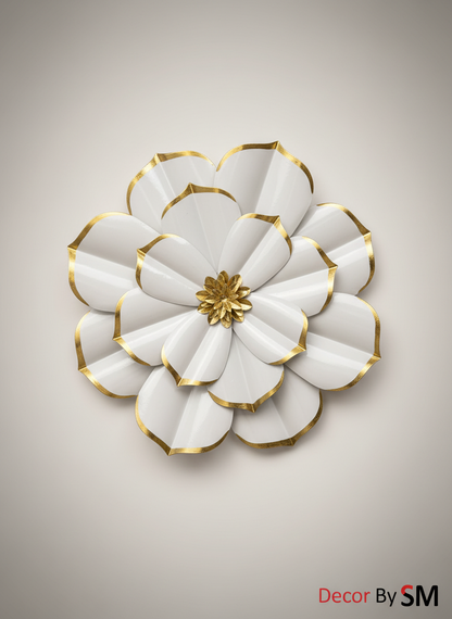 Enhanced Metal Flower Wall Art - Full View