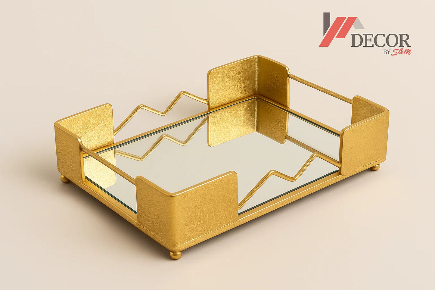 Gold geometric tray with new background and watermark