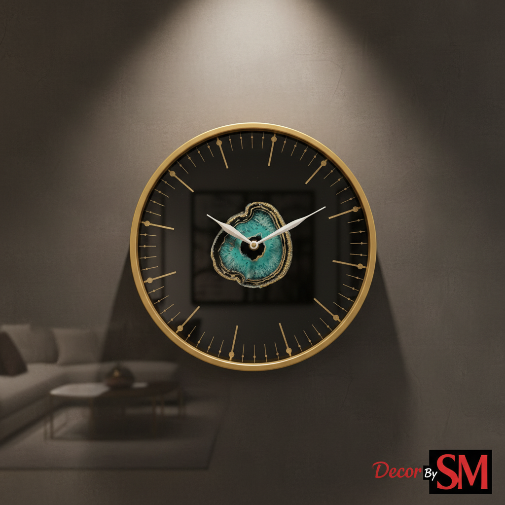 Premium Agate Slice Resin Wall Clock