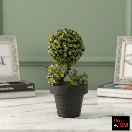 Artificial Bonsai +  4 Pcs Flower Wall Mirror Set
