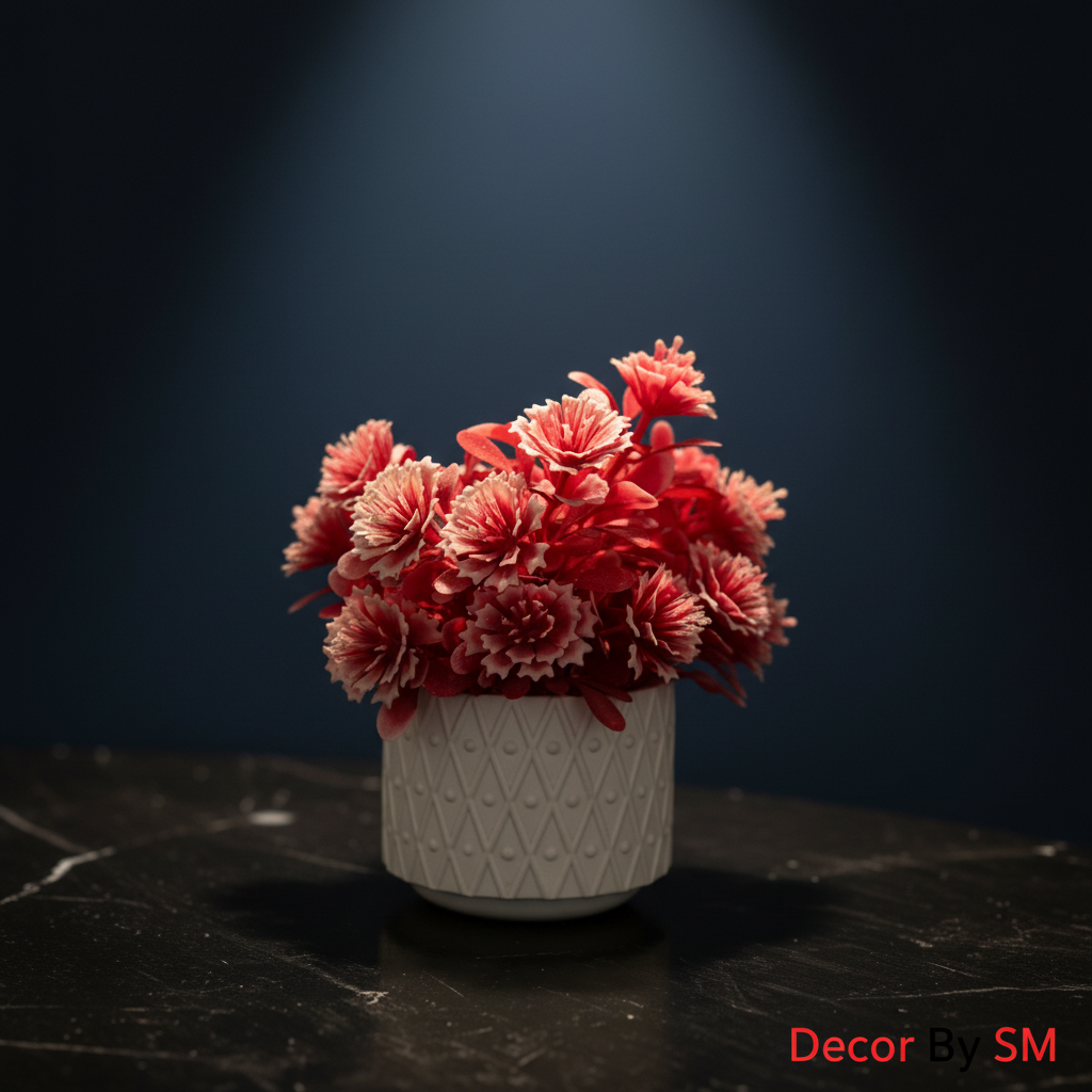 Elegant Red Carnation Flower Pot