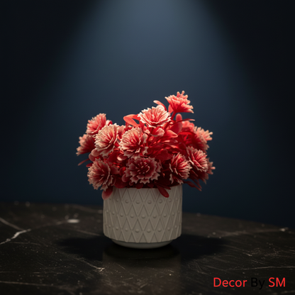 Elegant Red Carnation Flower Pot