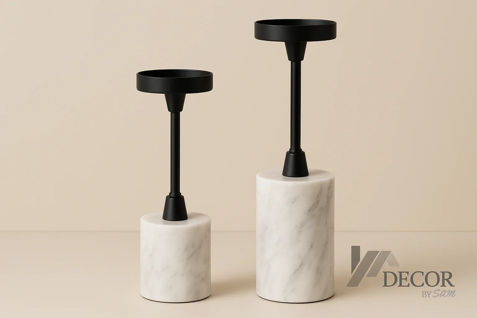 Marble candle holders with properly sized watermark