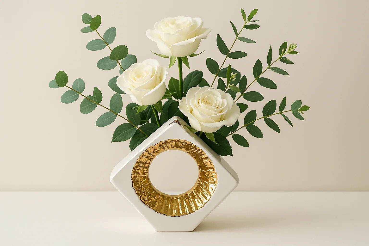 Modern vase with flowers