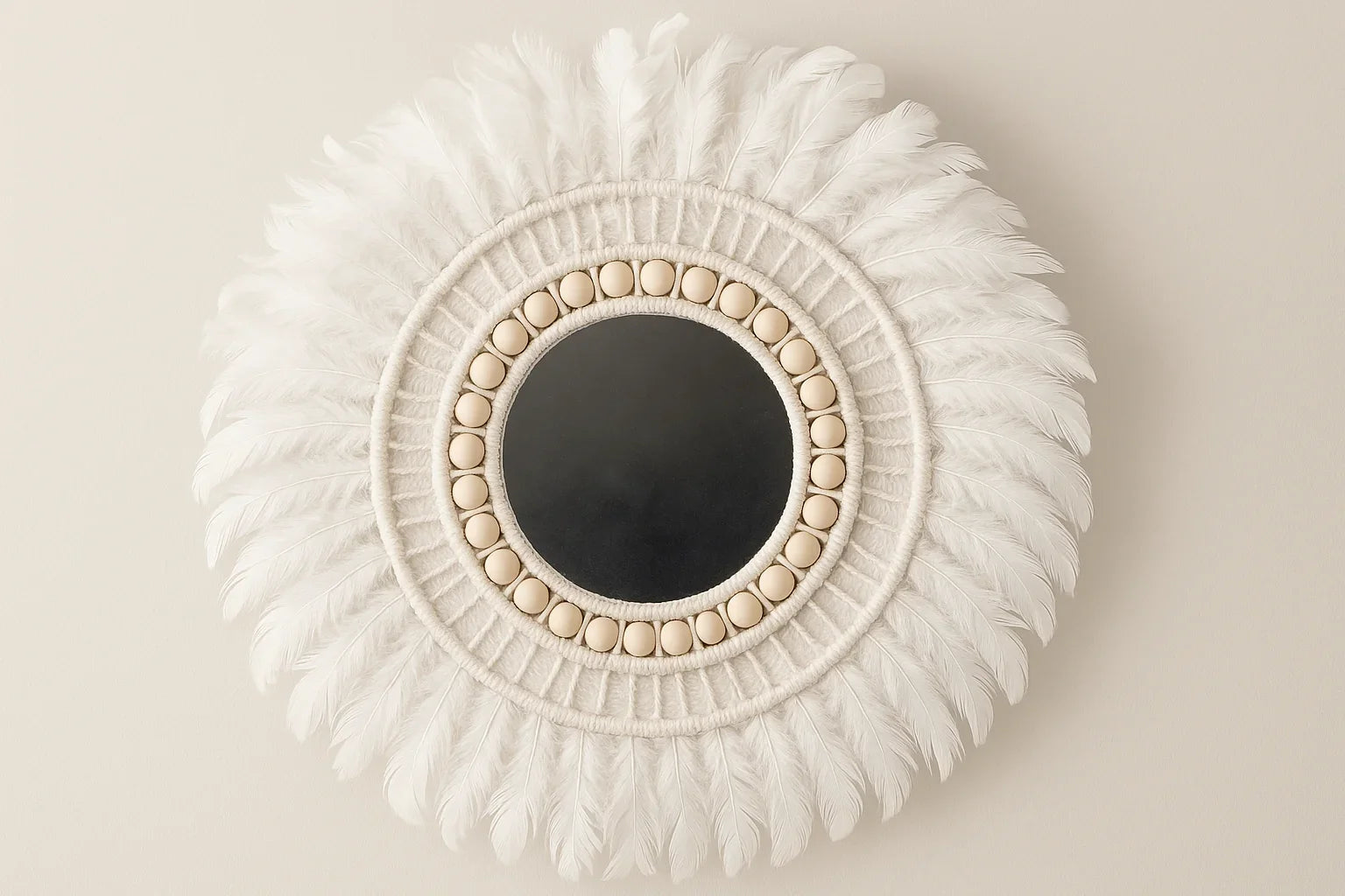 White feather mirror with new background