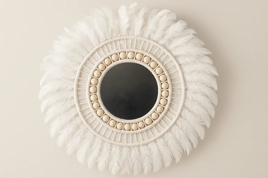 White feather mirror with new background