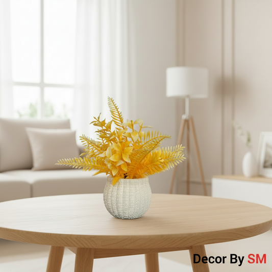 Yellow Fern Planter - Table Setting